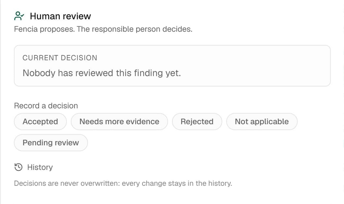 Example document finding review; illustrates the shared review workflow.